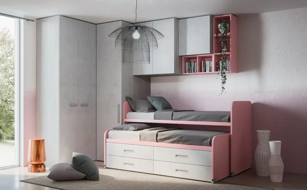 camera da letto per bambini rosa